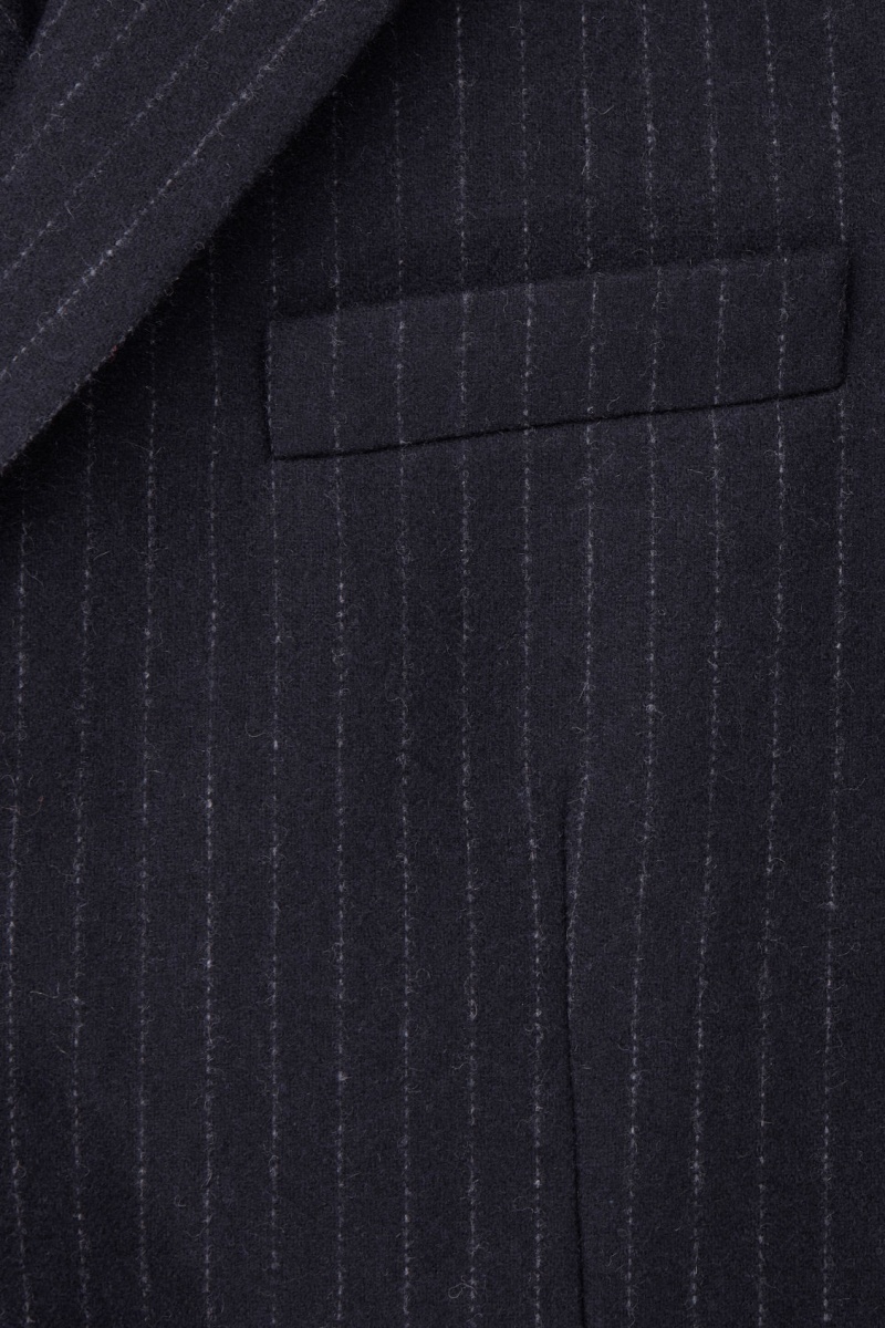 COS Pinstriped Gyapjú Regular Blézer Férfi Sötétkék | VHWD-72618