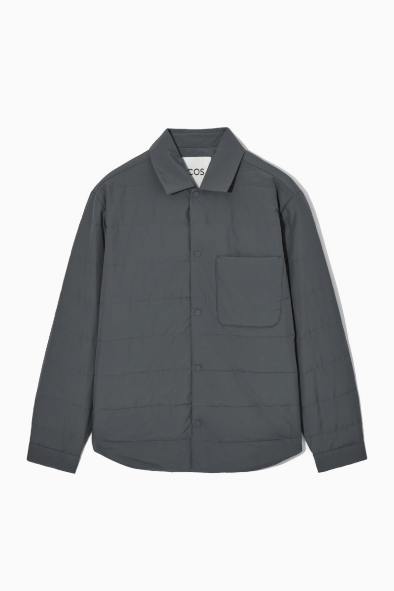 COS Párnázott Overshirt Ingek Férfi Sötétszürke | MSDP-51794