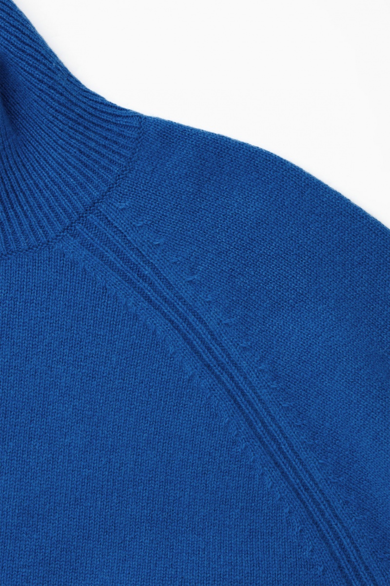 COS Pure Cashmere Turtleneck Pulóverek Női Kék | UPVH-39785