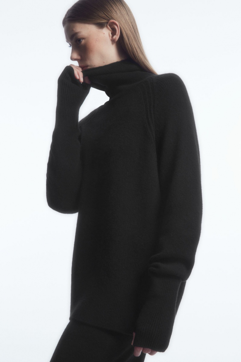 COS Pure Cashmere Turtleneck Pulóverek Női Fekete | GPHZ-06941