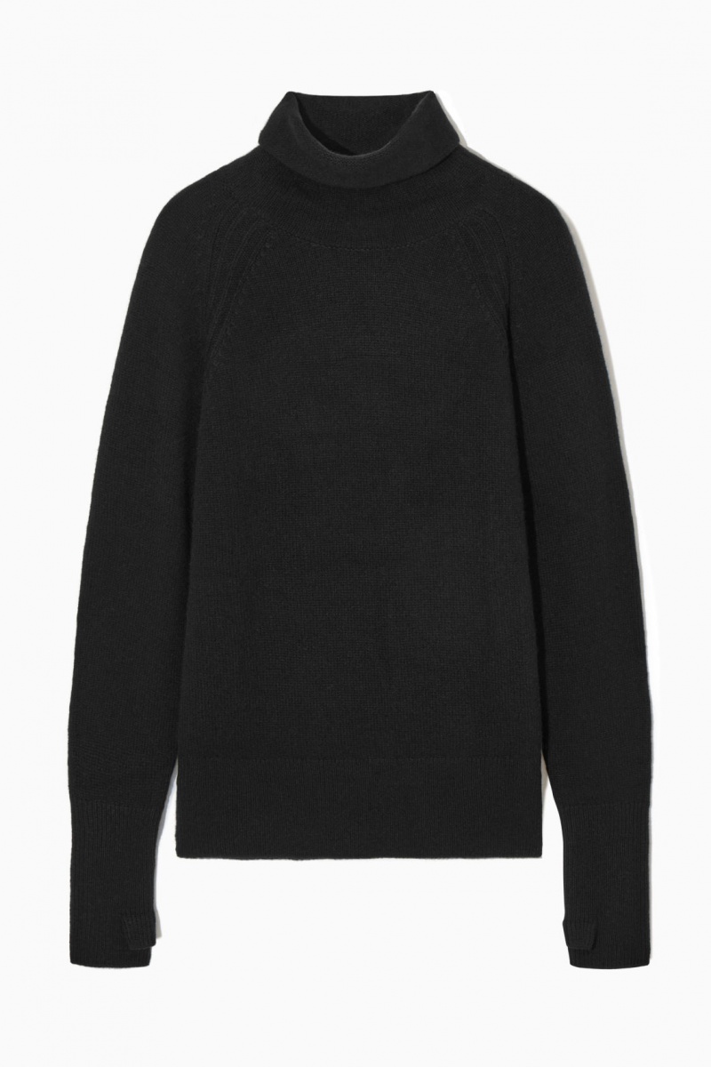 COS Pure Cashmere Turtleneck Pulóverek Női Fekete | GPHZ-06941