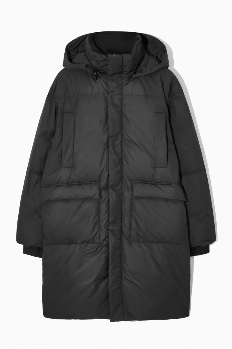 COS Recycled-Down Puffer Kabátok Férfi Fekete | VUKD-32061