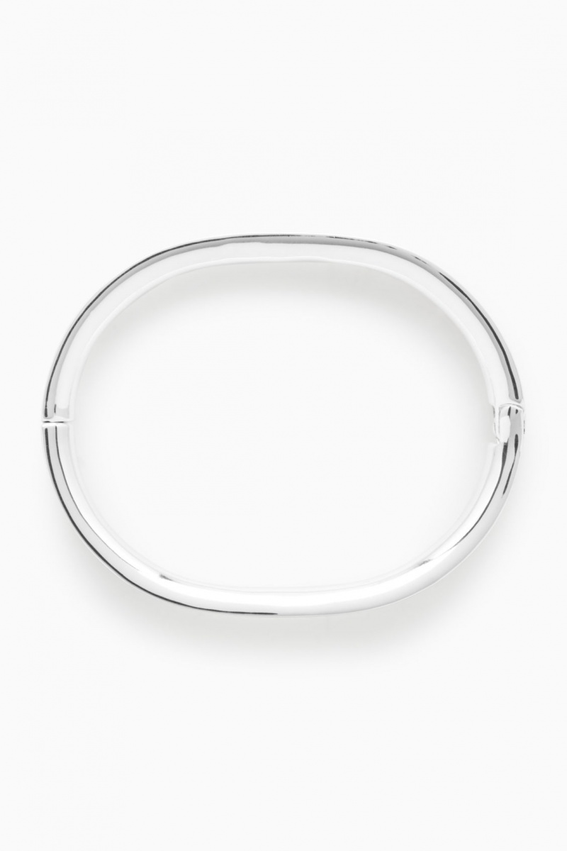 COS Recycled Brass Hinged Bangle Karkötő Női Titán | TABM-95034