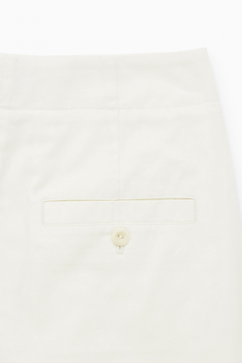 COS Redőzött Barrel-Leg Twill Chino Nadrág Női Fehér | JYON-79801