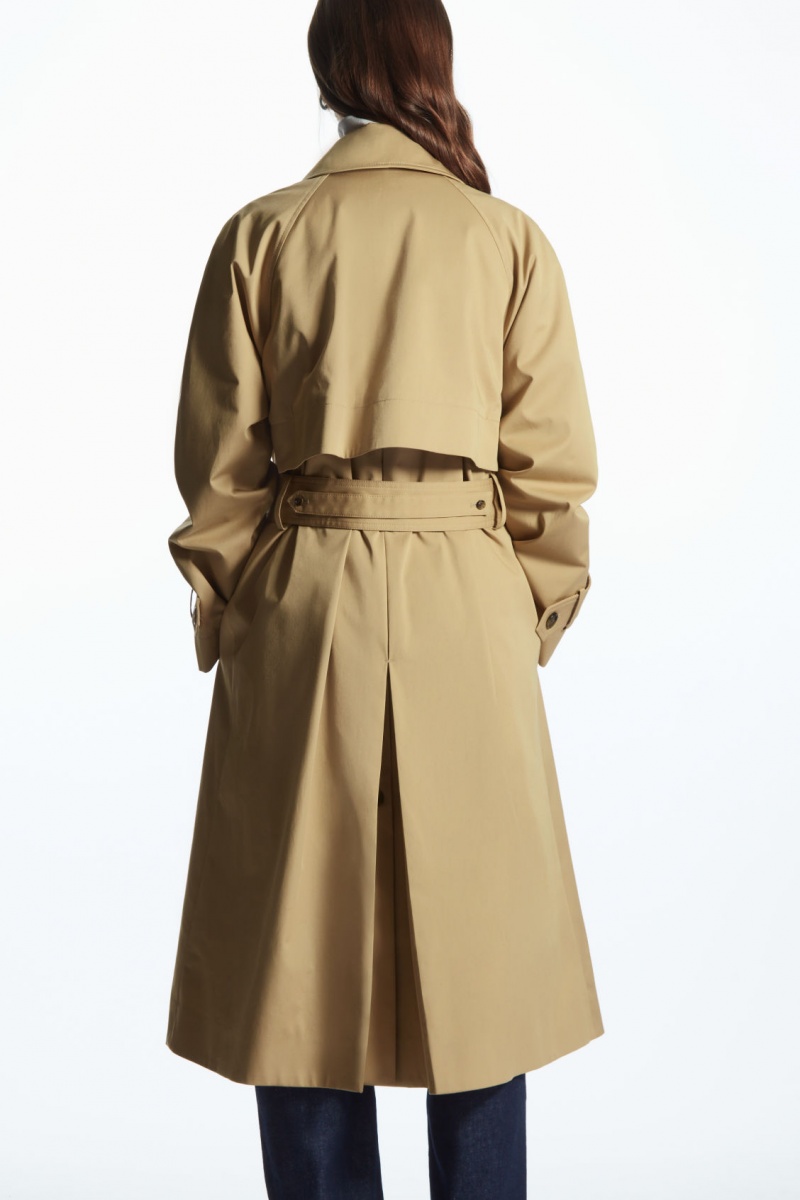 COS Regular-Fit Twill Trench Kabátok Női Bézs | NAKY-64395