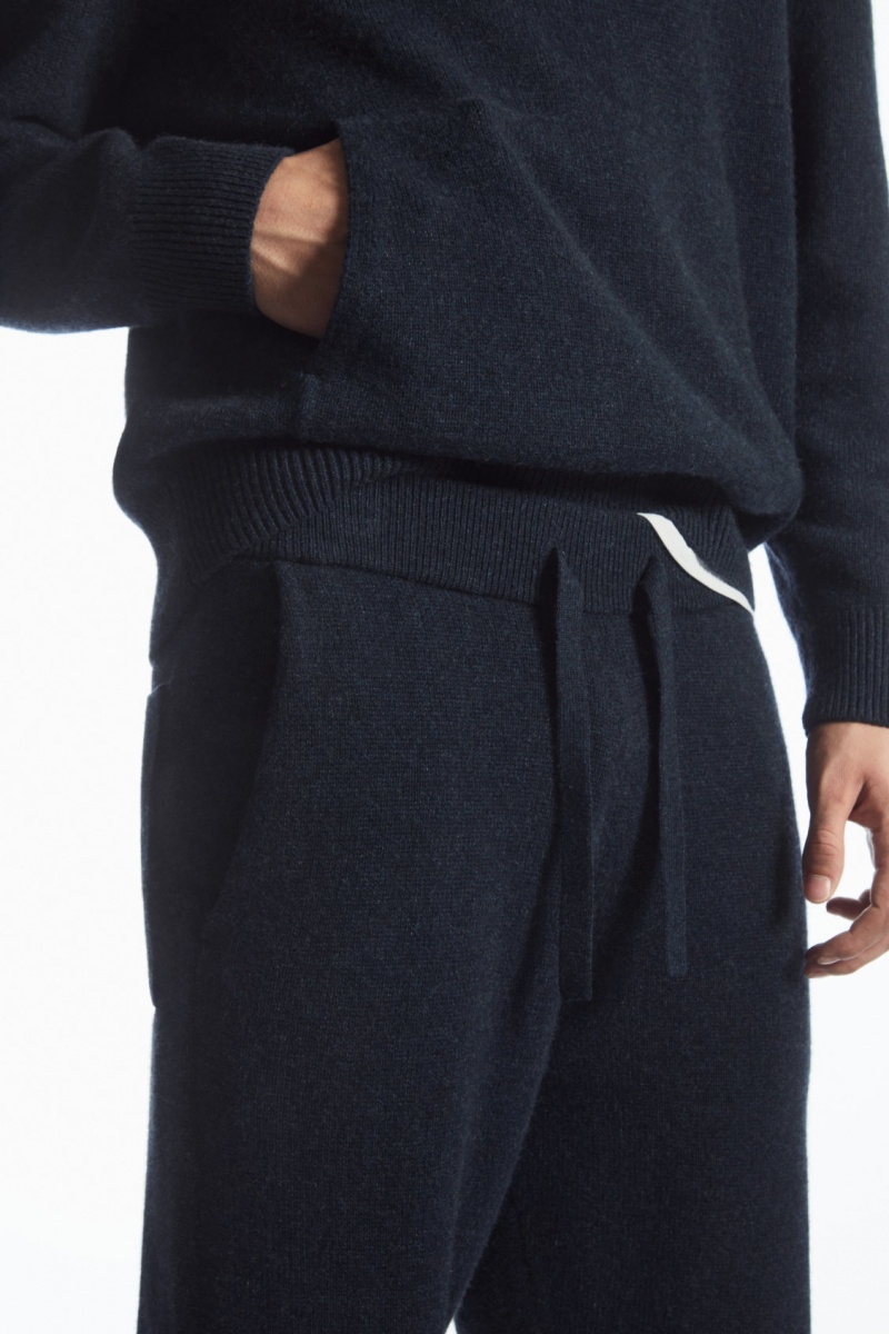 COS Relaxed-Fit Pure Cashmere Jogger Nadrág Férfi Sötétkék | IFKR-54972