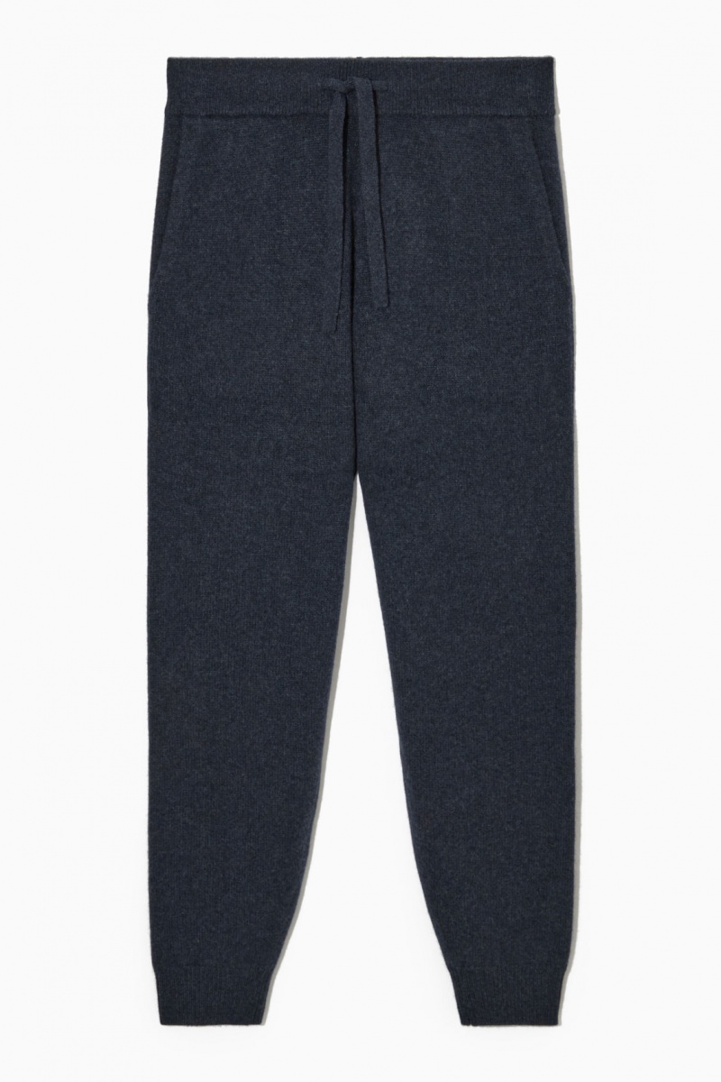 COS Relaxed-Fit Pure Cashmere Jogger Nadrág Férfi Sötétkék | IFKR-54972