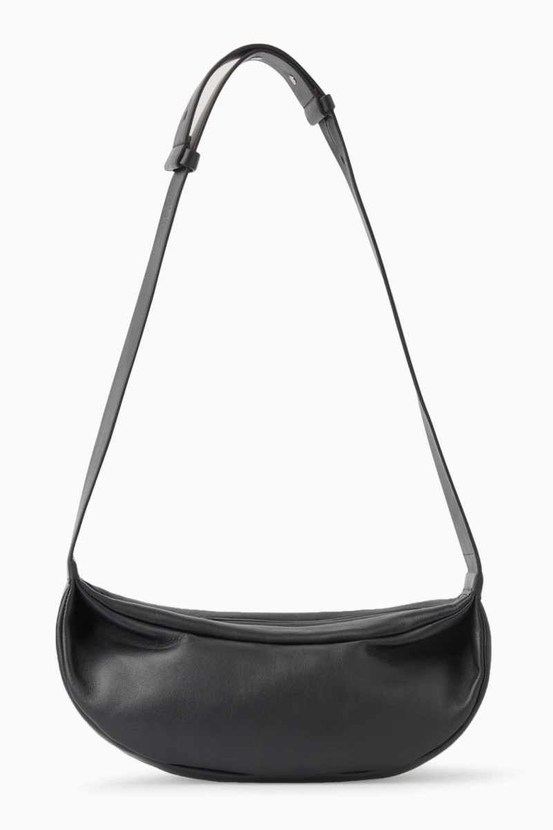 COS Swing Crossbody Bőr Crossbody Táska Női Fekete | PGIJ-25978