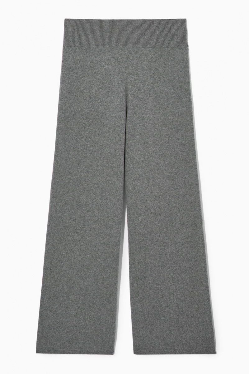 COS Széles Cipő-Leg Pure Cashmere Nadrág Női Szürke | QHTJ-67159