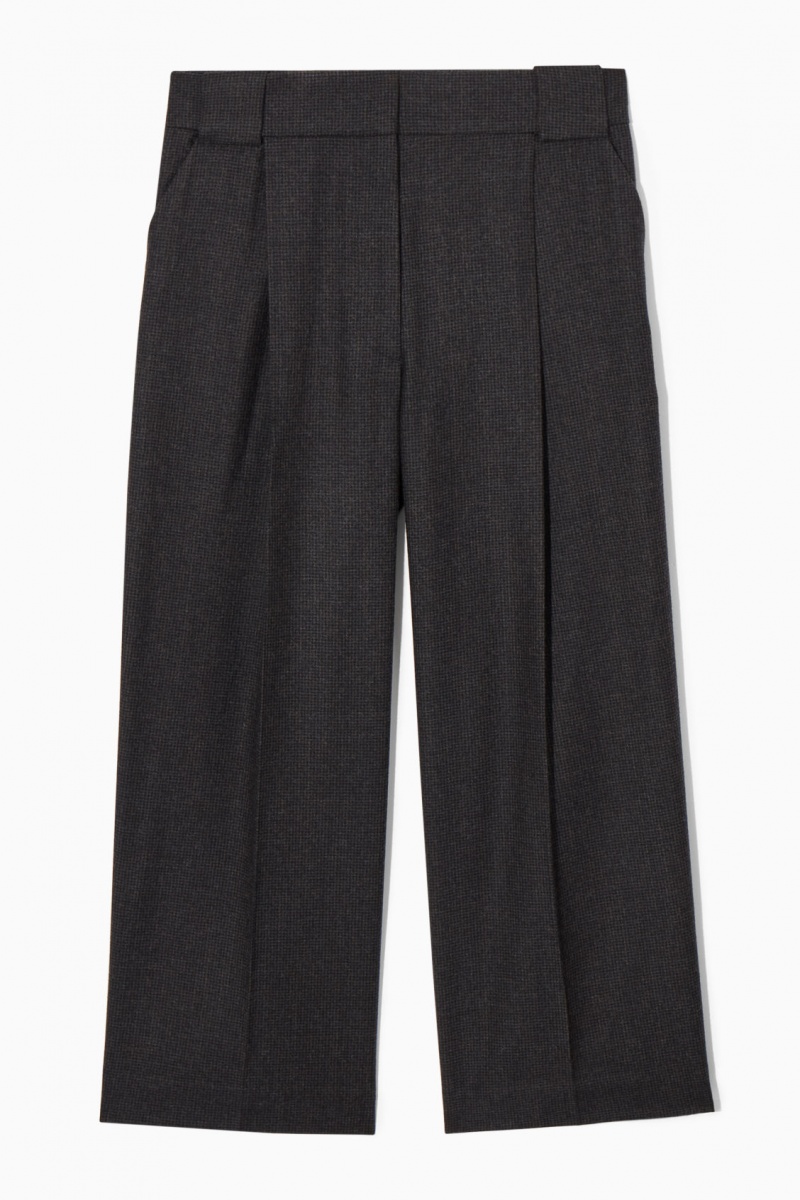 COS Tailored Gyapjú-Flannel Culottes Nadrág Női Sötétszürke | UVGR-09514