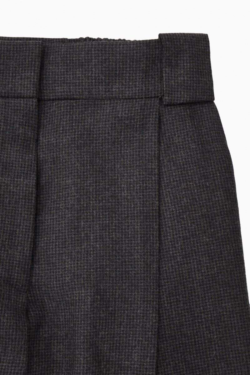 COS Tailored Gyapjú-Flannel Culottes Nadrág Női Sötétszürke | UVGR-09514