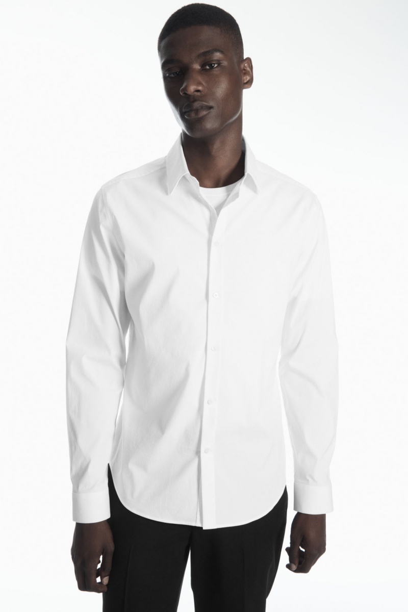 COS Tailored Poplin Slim Ingek Férfi Fehér | EQGB-45320