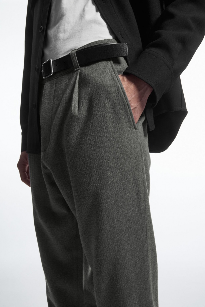 COS Tapered Gyapjú Chino Nadrág Férfi Szürke | GSCF-51478