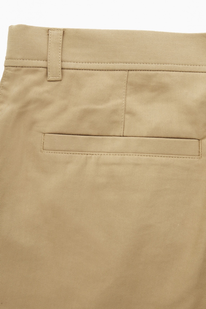 COS Tapered Redőzött Twill Chino Nadrág Férfi Bézs | NLZO-71295