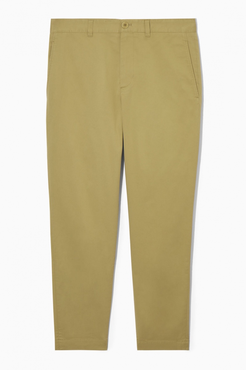 COS Tapered Twill Chino Nadrág Férfi Sötétbézs | IDCW-63752