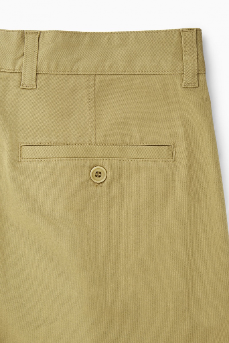 COS Tapered Twill Chino Nadrág Férfi Sötétbézs | IDCW-63752