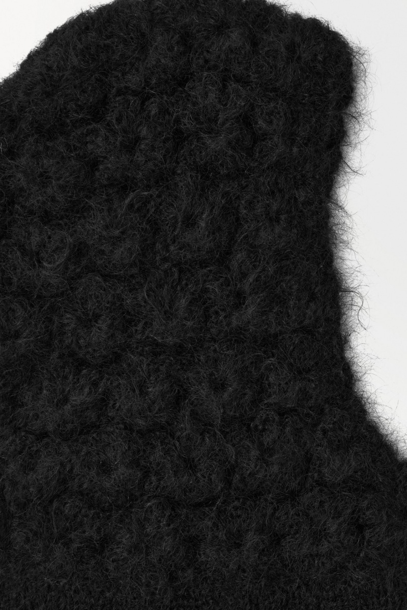 COS The Crochet-Knit Balaclava Kalap Női Fekete | WMRE-91728