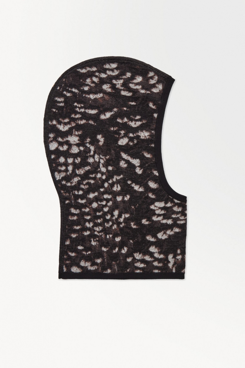 COS The Feather-Print Balaclava Kalap Férfi Sötétbarna | BTOE-27983