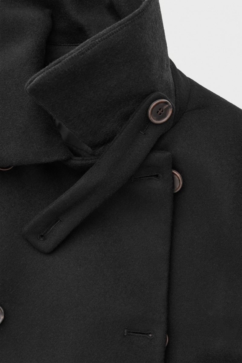 COS The Recycled-Cashmere Trench Kabátok Női Fekete | XPDU-94625