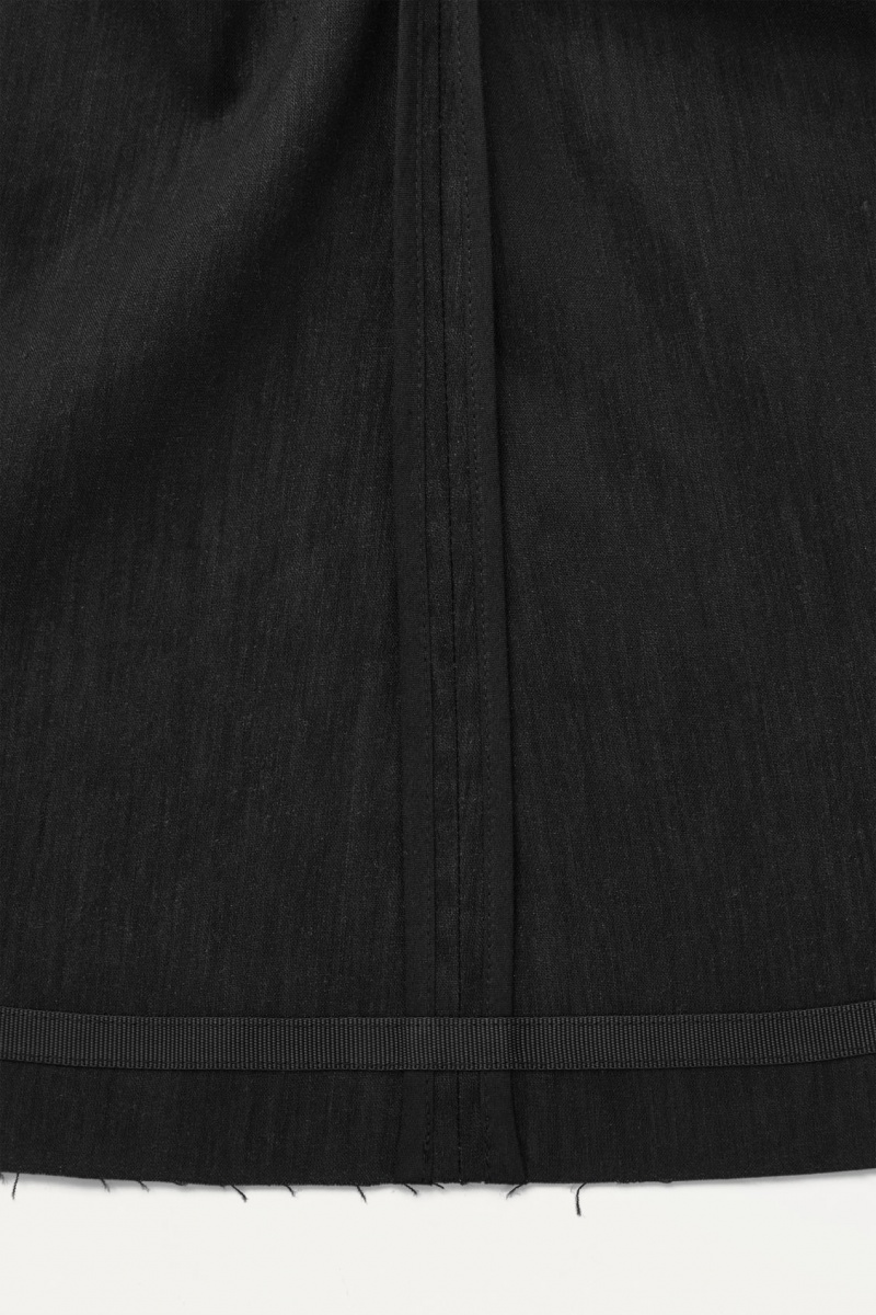 COS The Waisted Linen Blézer Női Fekete | NZRD-59670