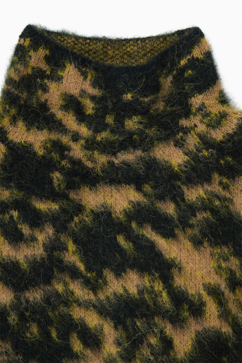 COS Tortoiseshell-Jacquard Alpaca-Blend Jumpers Női Bézs Fekete | DPHG-56784