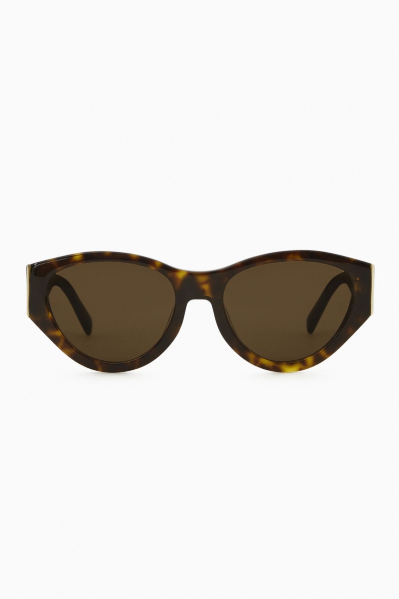 COS Tortoiseshell Cat-Eye Napszemüvegek Női Barna | ZYIQ-50346