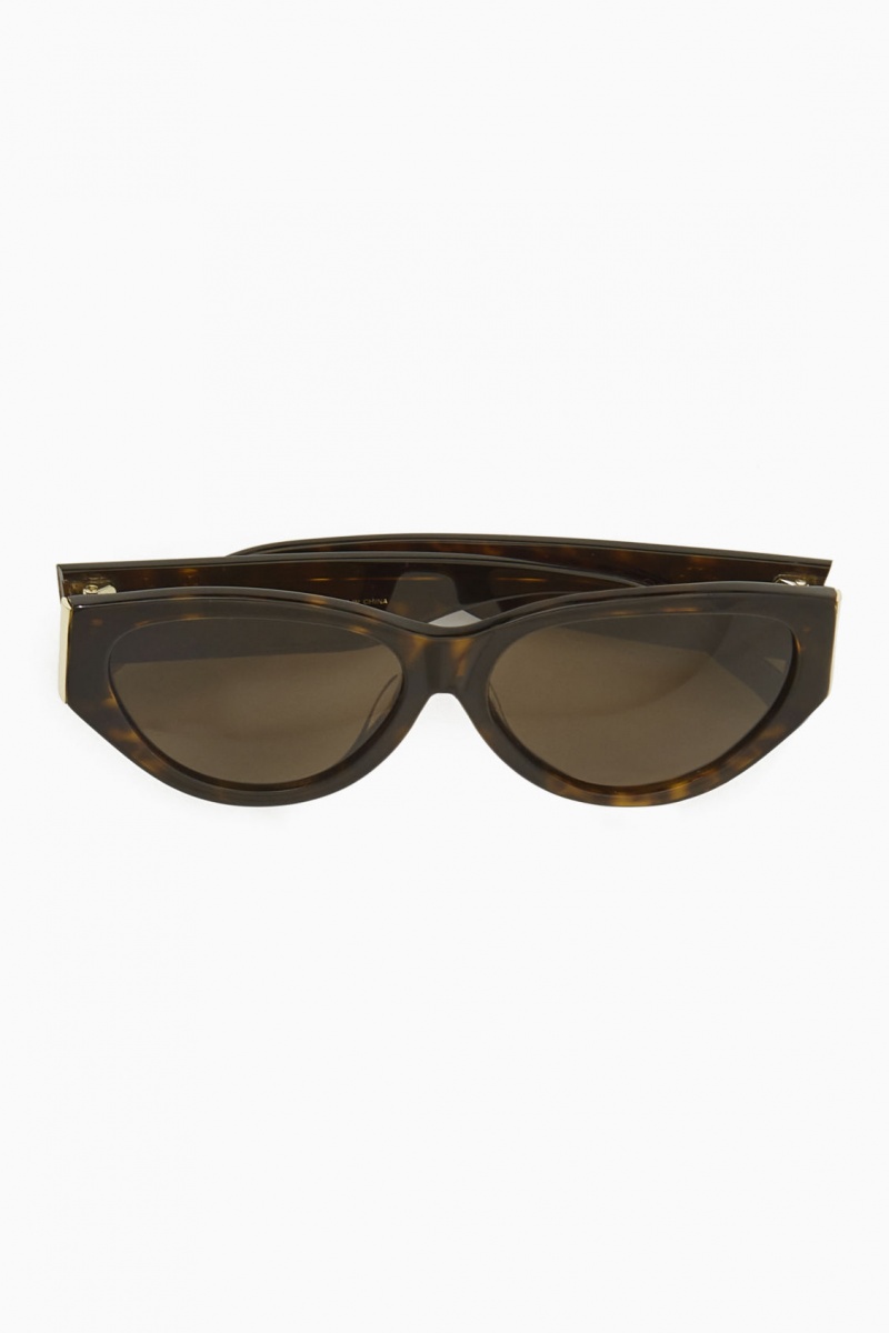 COS Tortoiseshell Cat-Eye Napszemüvegek Női Barna | ZYIQ-50346