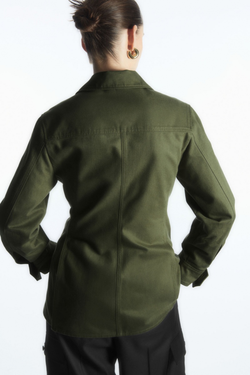 COS Twill Utility Kabát Női Khaki Zöld | PXOW-15296