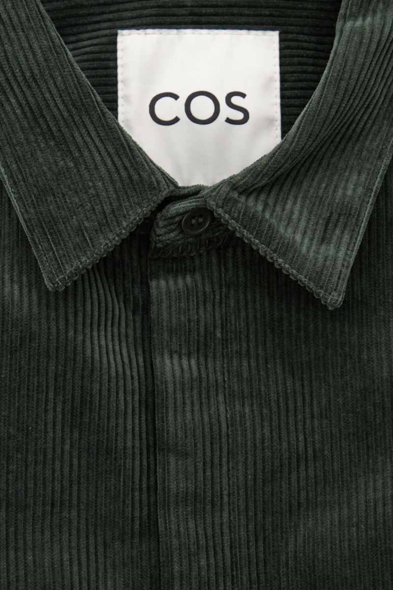 COS Utility-Stílusok Corduroy Overshirt Ingek Férfi Sötétzöld | VTIA-74298