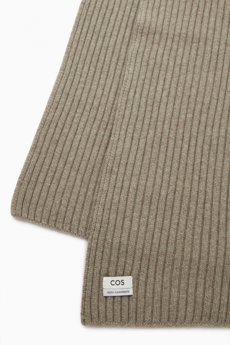 COS Vaskos Bordázott-Knit Pure Cashmere Sál Női Bézs | JARK-05781