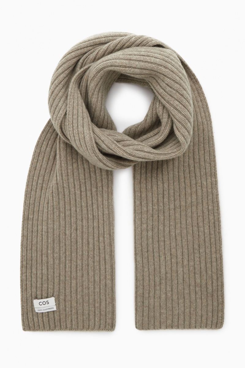 COS Vaskos Bordázott-Knit Pure Cashmere Sál Női Bézs | JARK-05781