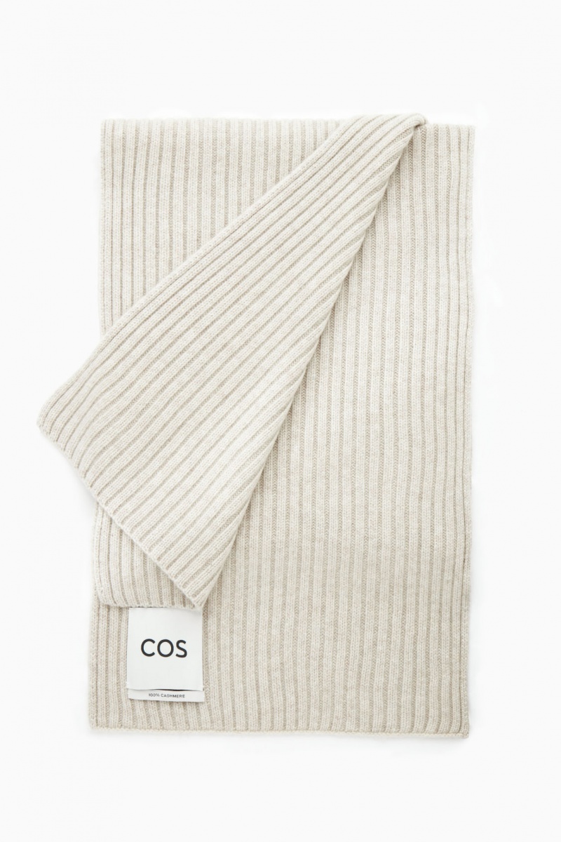 COS Vaskos Bordázott Pure Cashmere Sál Női Fehér | ZSIH-38764