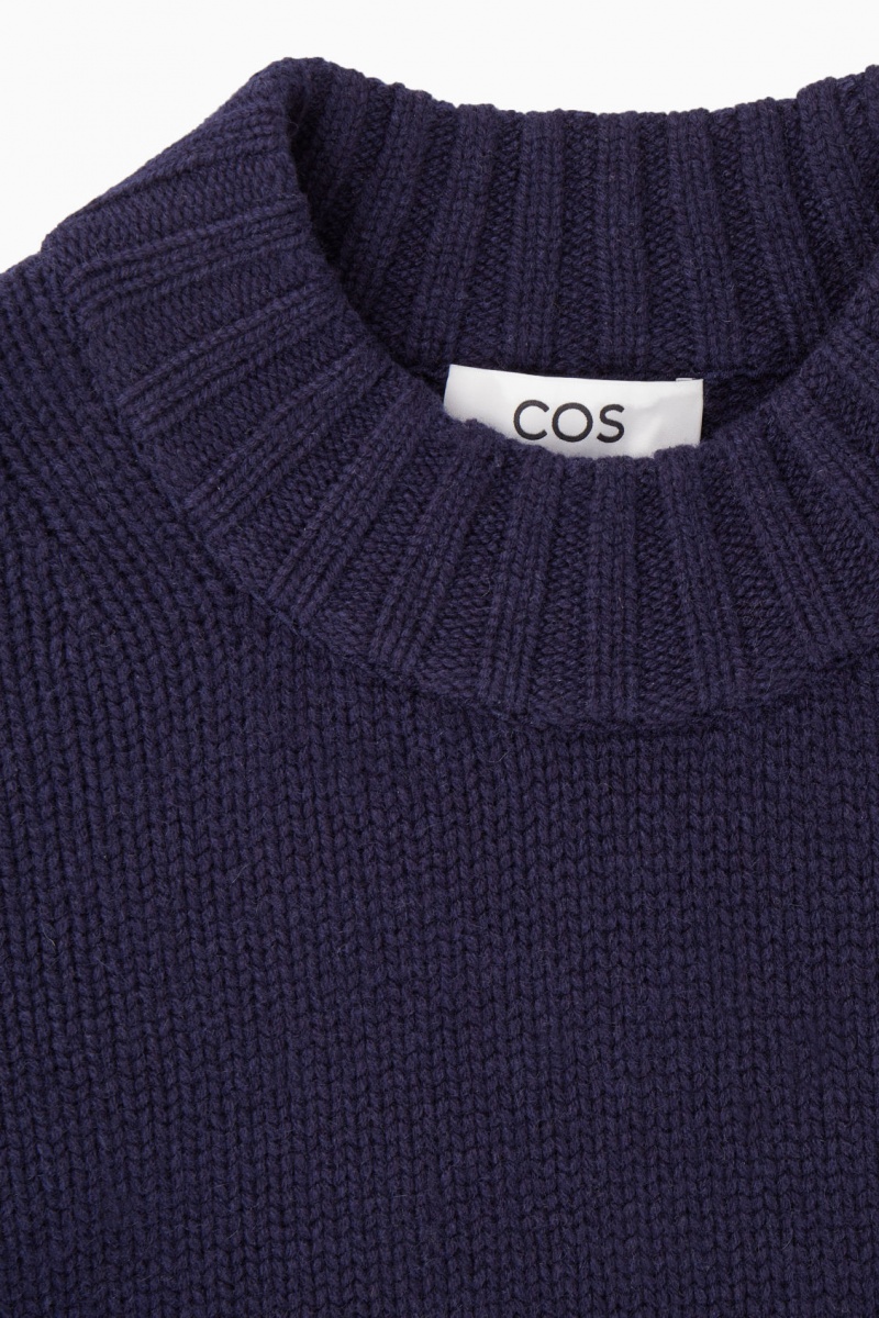 COS Vaskos Pure Cashmere Crew-Neck Jumpers Női Sötétkék | YCFQ-72146