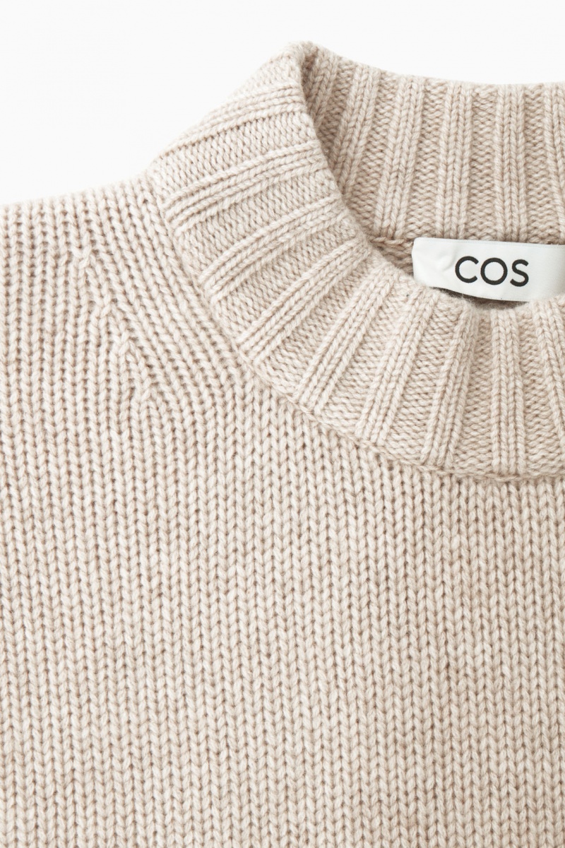 COS Vaskos Pure Cashmere Crew-Neck Jumpers Női Krém | LJKY-74283