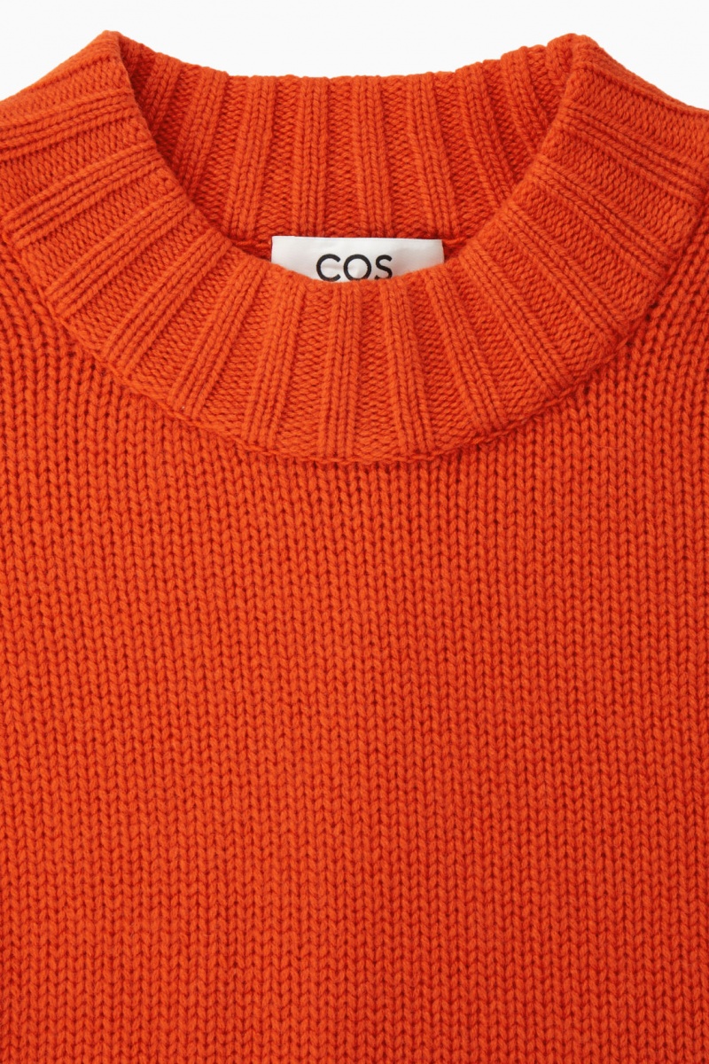 COS Vaskos Pure Cashmere Crew-Neck Jumpers Női Világos Narancssárga | JWSU-25974