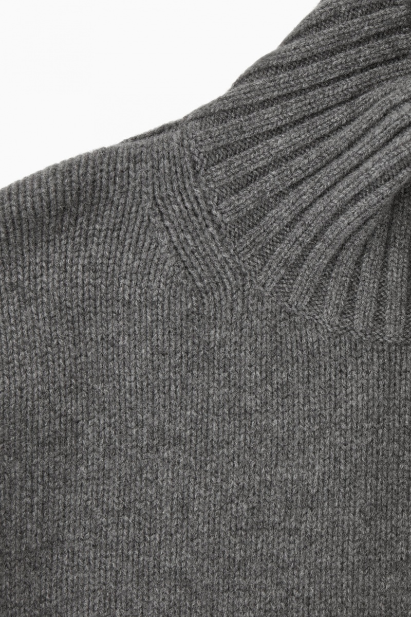 COS Vaskos Pure Cashmere Turtleneck Pulóverek Női Sötétszürke | ZWKM-81506